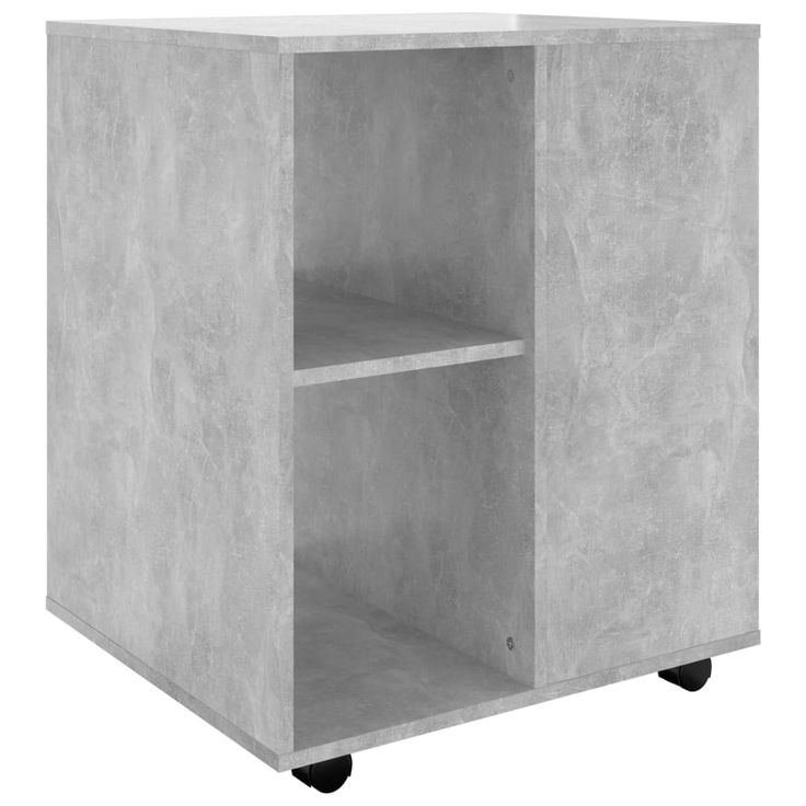 Kaappi pyörillä betoninharmaa 60x53x72 cm tekninen puu (08462)