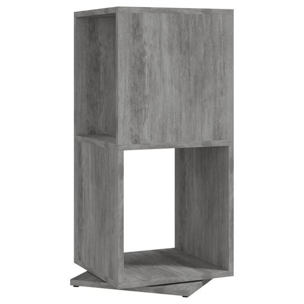 kaappi Pyörivä betoninharmaa 34,5x34,5x75,5 cm lastulevy (39559)