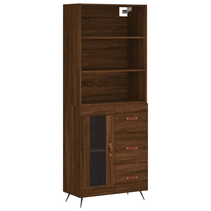Kaappi ruskea tammi 69,5x34x180 cm tekninen puu (89484)
