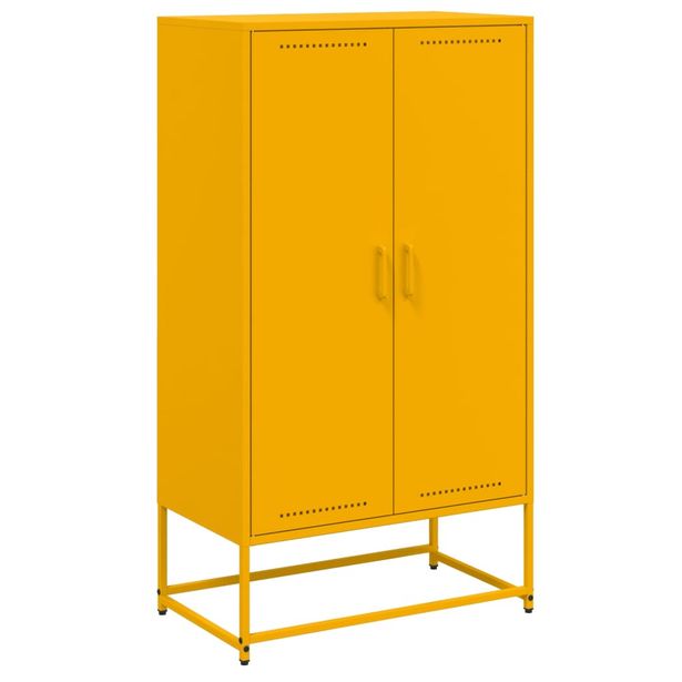 Kaappi sinapinkeltainen 68,5x38,5x123,5 cm teräs (46497)