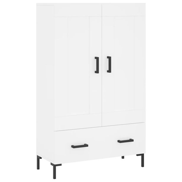 Kaappi valkoinen 69,5x31x115 cm tekninen puu (30324)