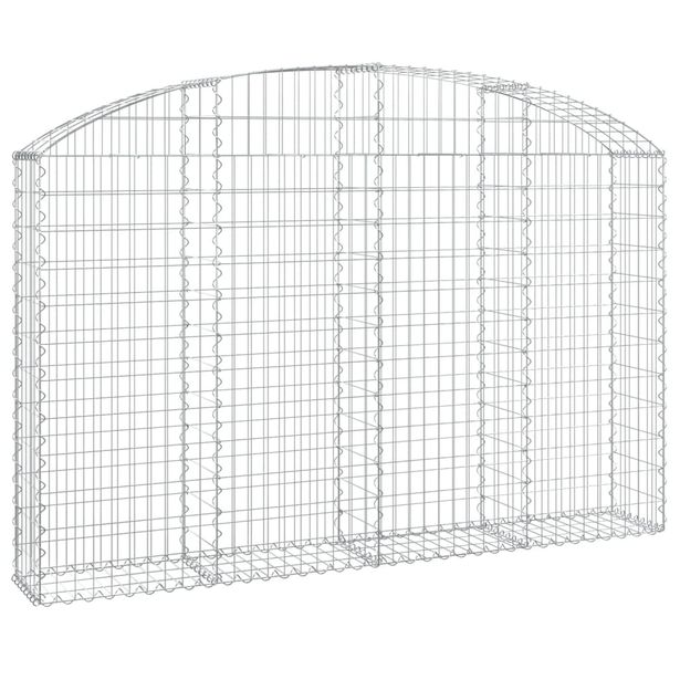 Kaareva kivikori 200x30x120/140 cm galvanoitu rauta (53466)
