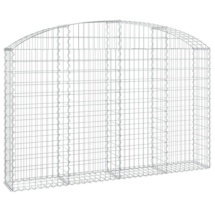 Kaareva kivikori 200x30x120/140 cm galvanoitu rauta (53466)