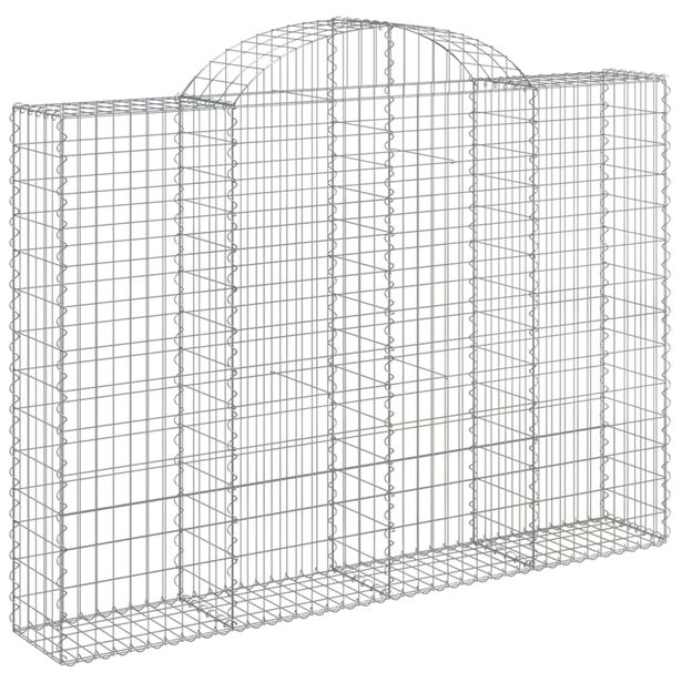 Kaareva kivikori 200x30x140/160 cm galvanoitu rauta (53487)