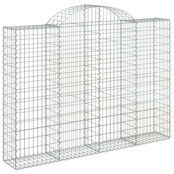 Kaareva kivikori 200x30x140/160 cm galvanoitu rauta (53487)