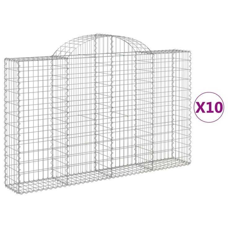 Kaarevat kivikorit 10 kpl 200x30x120/140 cm galvanoitu rauta (46139)