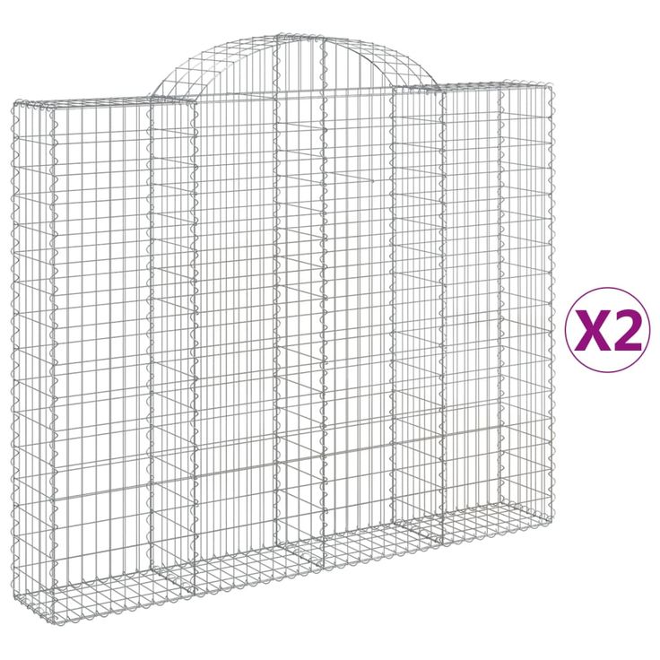 Kaarevat kivikorit 2 kpl 200x30x160/180 cm galvanoitu rauta (46173)