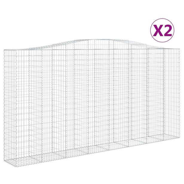Kaarevat kivikorit 2 kpl 400x50x200/220 cm galvanoitu rauta (46021)