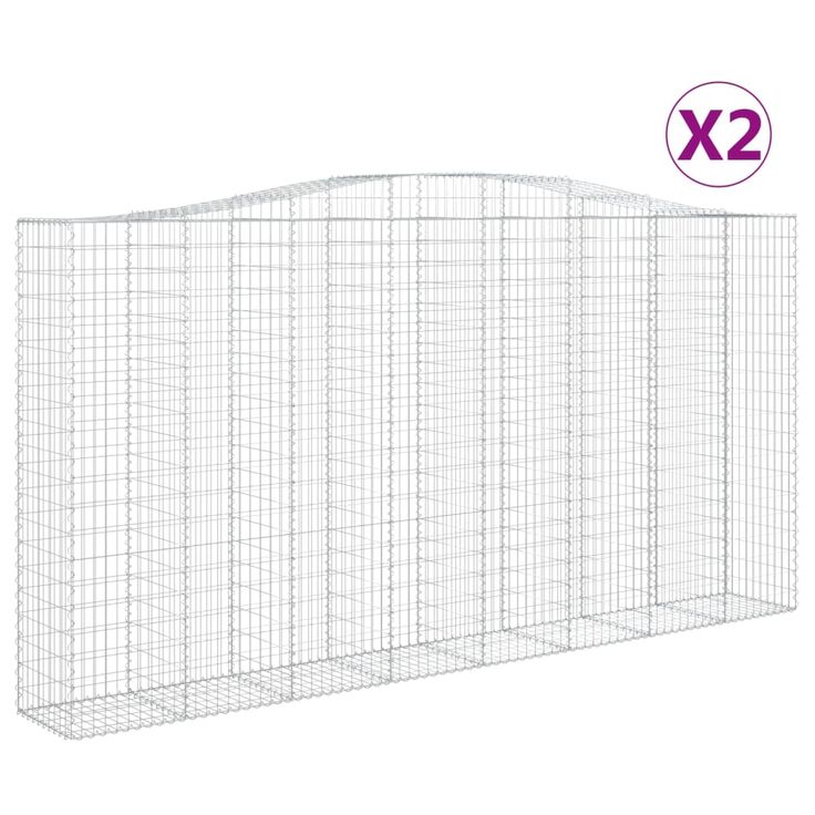 Kaarevat kivikorit 2 kpl 400x50x200/220 cm galvanoitu rauta (46021)