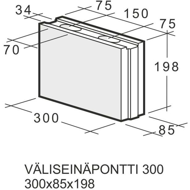 Väliseinäpontti Weber Kahi 300, 300x85x198mm, 1kpl