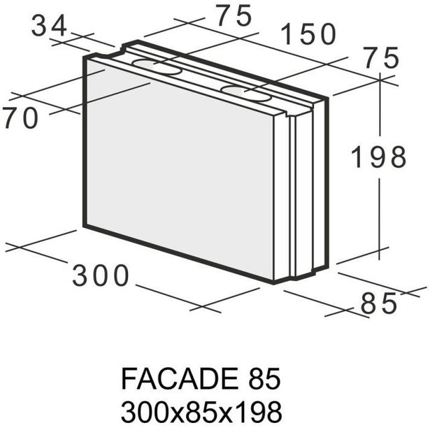 Kahi Facade 85, 300x85x198mm, 1kpl