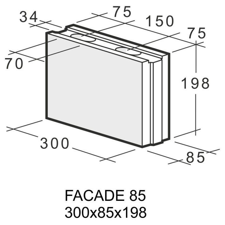 Kahi Facade 85, 300x85x198mm, 1kpl