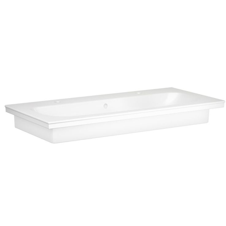 Pesuallas Gustavsberg Artic -allaskaapille, 100 cm, kaksi hanareikää, valkoinen
