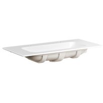 Pesuallas Gustavsberg Artic Slim -allaskaapille, 100 cm, kaksi hanareikää, mattavalkoinen