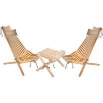 Kalusteryhmä EcoFurn, Ekotuoli 2 kpl, niskatyyny 2 kpl, Lilli-taso, tervaleppä, natural