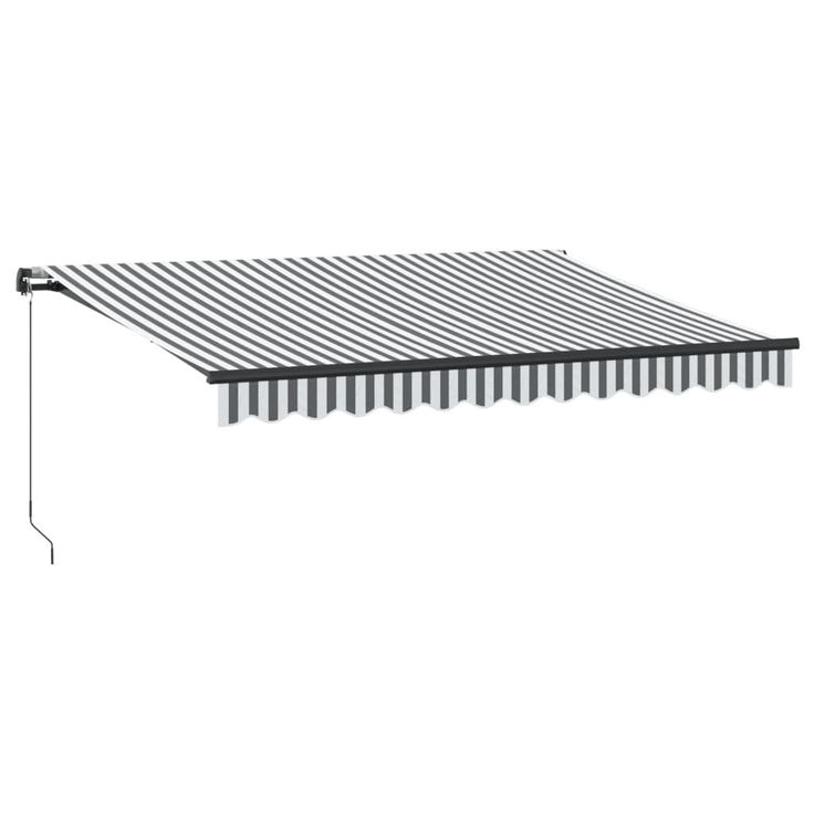 Käsin kelattava markiisi LEDillä antrasiitti/valk. 350x250 cm (16147)