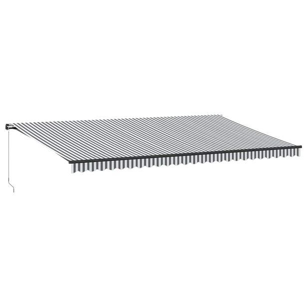 Käsin kelattava markiisi LEDillä antrasiitti/valk 600x300 cm (10244)