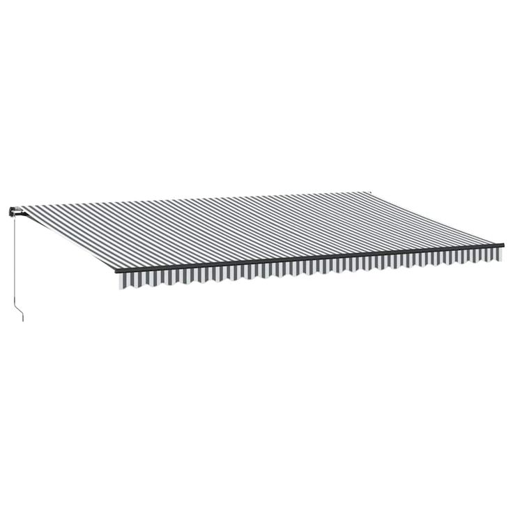 Käsin kelattava markiisi LEDillä antrasiitti/valk 600x300 cm (10244)
