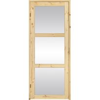 Saunan ovi SLB, 7-8x19, kirkas lasi, puuvalmis