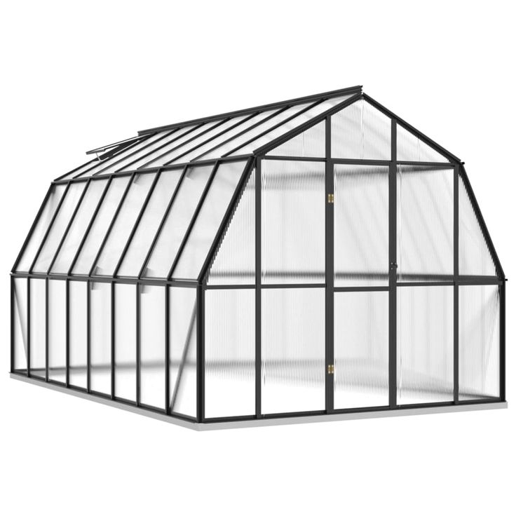 Kasvihuone alumiinirungolla antrasiitti 12,63 m² (98020)