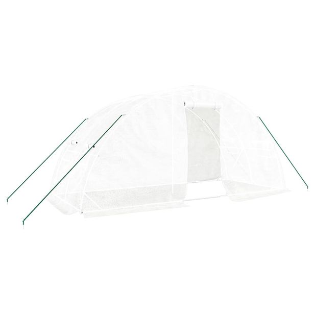 Kasvihuone teräsrungolla valkoinen 10 m² 5x2x2,3 m (64087)