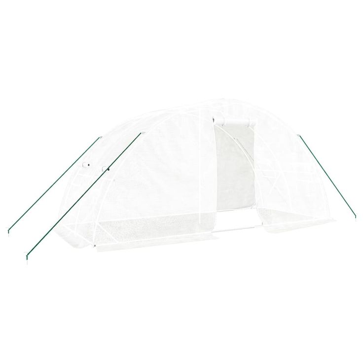 Kasvihuone teräsrungolla valkoinen 10 m² 5x2x2,3 m (64087)