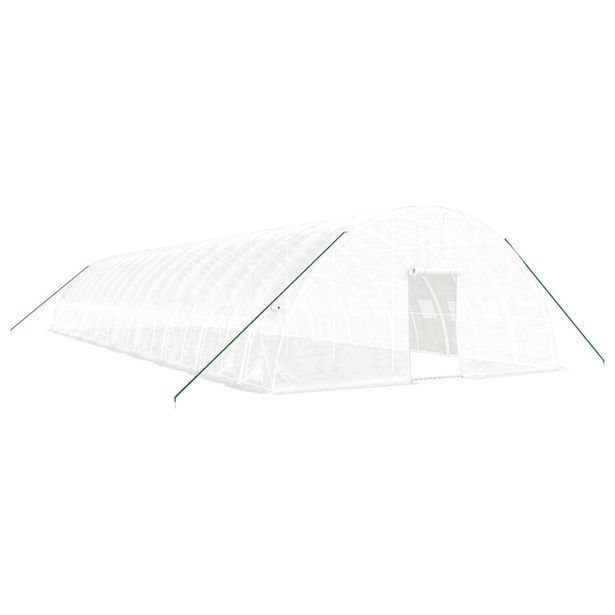 Kasvihuone teräsrungolla valkoinen 108 m² 18x6x2,85 m (88123)
