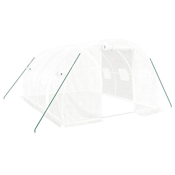 Kasvihuone teräsrungolla valkoinen 12 m² 4x3x2 m (88050)