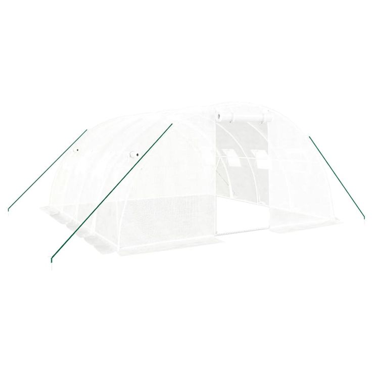 Kasvihuone teräsrungolla valkoinen 16 m² 4x4x2 m (88072)