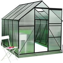 Kasvihuone Mag-Pro Garden 4.8m² sokkelilla, musta, Verkkokaupan poistotuote