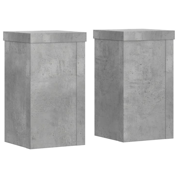 Kasvitelineet 2 kpl betoninharmaa 10x10x18 cm tekninen puu (52882)