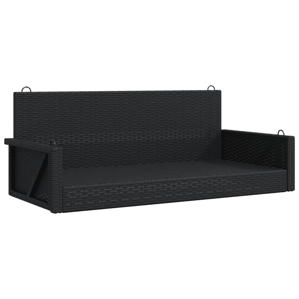 Keinupenkki musta polyrottinki 119x56x48 cm (65625)