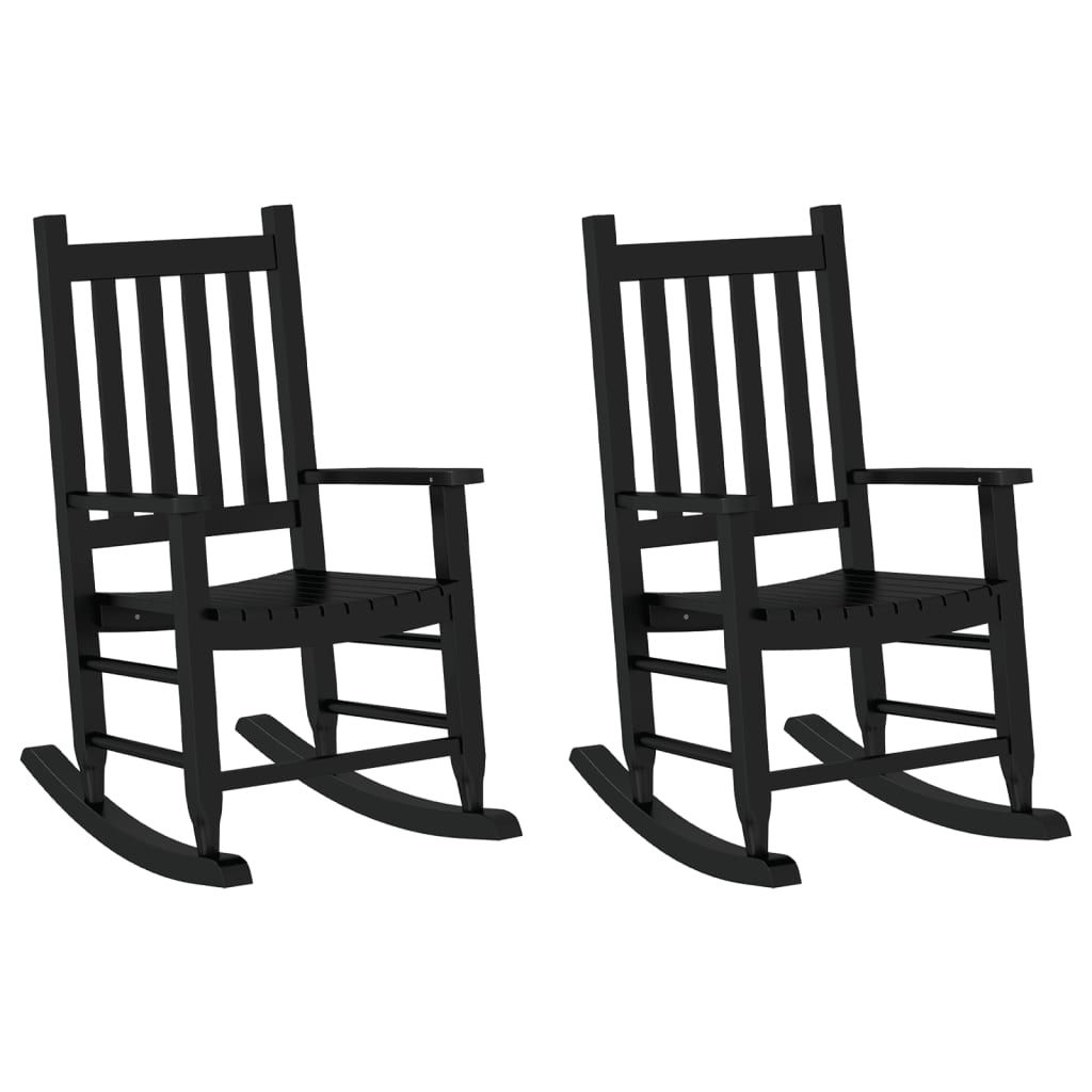 Keinutuolit lapsille 2 kpl musta täysi poppelipuu (81594)