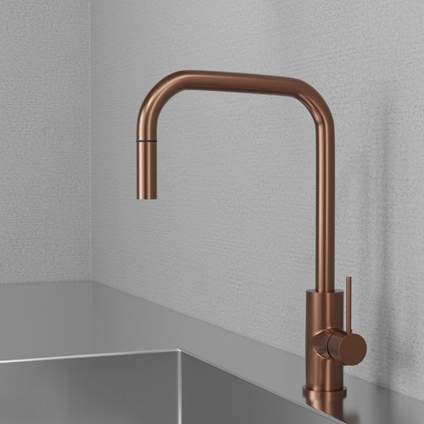 Keittiöhana Scandtap Steel Accent Square Amber D