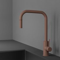 Keittiöhana Scandtap Steel Accent Square Rust D, APK-liitäntä, ulosvedettävä juoksuputki, ruskea