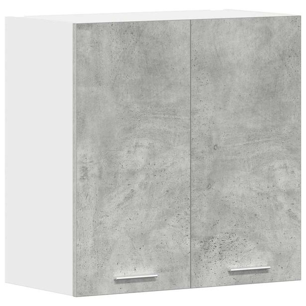 Keittiön seinäkaappi betonin harmaa 60x31x60 cm tekninen puu (61228)