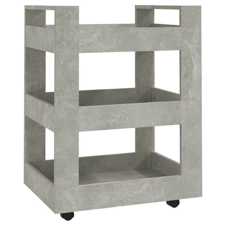 Keittiövaunu betoninharmaa 60x45x80 cm tekninen puu (16820)