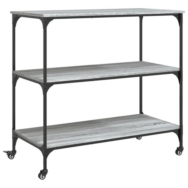 Keittiövaunu harmaa Sonoma 102x50x95 cm tekninen puu (42324)