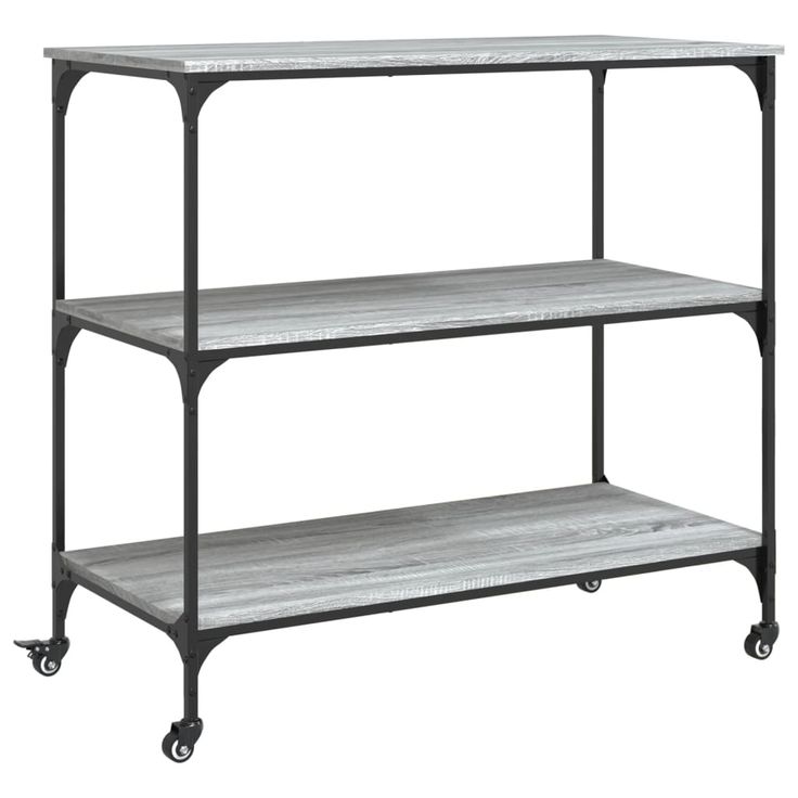 Keittiövaunu harmaa Sonoma 102x50x95 cm tekninen puu (42324)