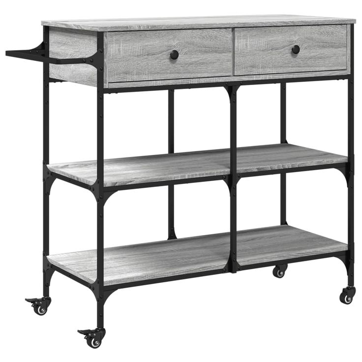 Keittiövaunu harmaa Sonoma 105x42x95 cm tekninen puu (42379)
