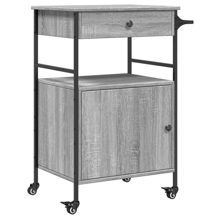Keittiövaunu harmaa Sonoma 56x43x89,5 cm tekninen puu (42394)
