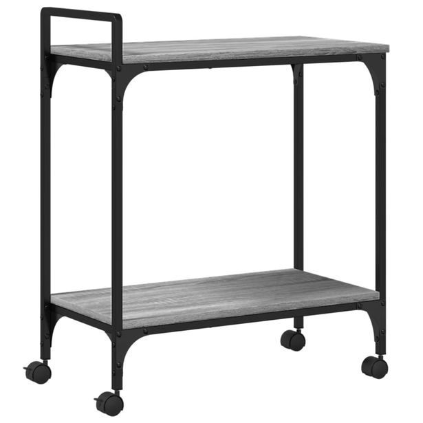 Keittiövaunu harmaa Sonoma 60,5x31x72,5 cm tekninen puu (42369)