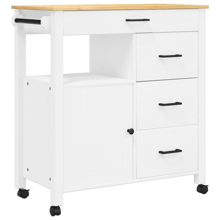 Keittiövaunu MONZA 84x40x90 cm täysi mänty (76111)