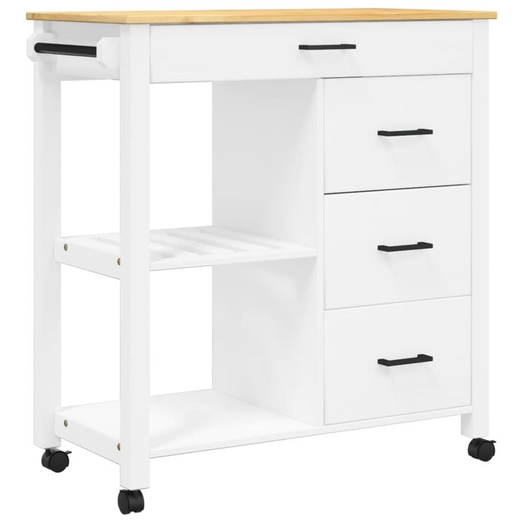 Keittiövaunu MONZA 84x40x90 cm täysi mänty (76117)