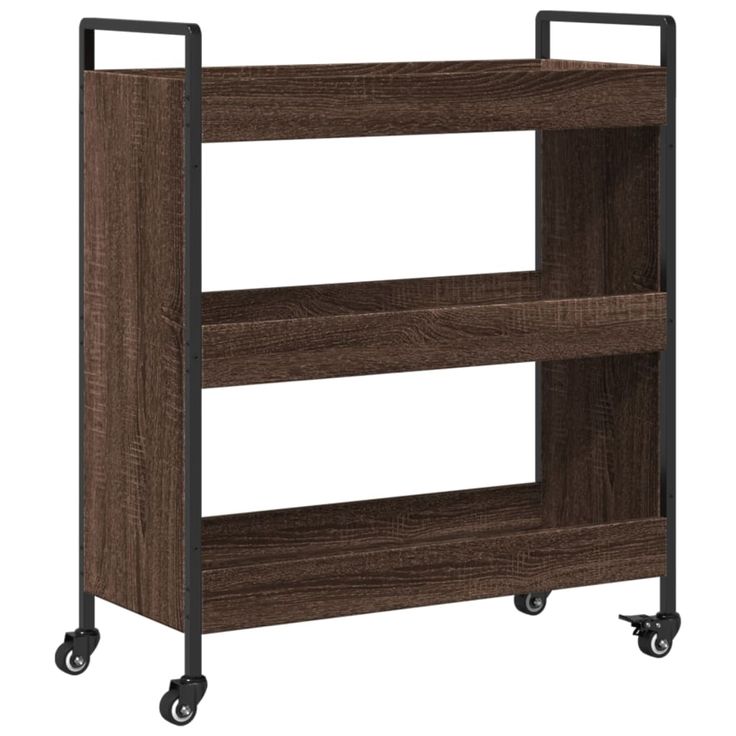 Keittiövaunu ruskea tammi 70x30x82 cm tekninen puu (42320)