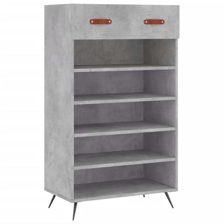 Kenkäkaappi betoninharmaa 60x35x105 cm tekninen puu (29584)