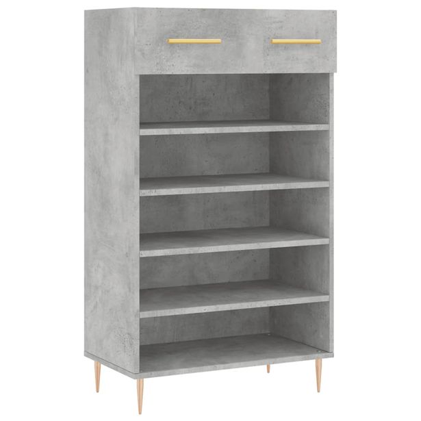 Kenkäkaappi betoninharmaa 60x35x105 cm tekninen puu (29600)