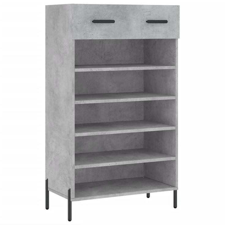 Kenkäkaappi betoninharmaa 60x35x105 cm tekninen puu (29624)