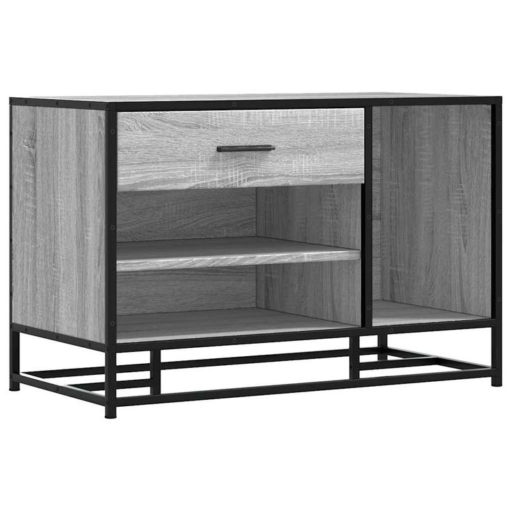 Kenkäpenkki harmaa Sonoma 80x40x53,5 cm tekninen puu ja metalli (49227)