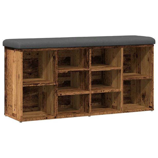 Kenkäteline vanha puu 102x32x50 cm tekninen puu (57625)